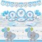 171 Pcs Elephant Theme Baby Shower Decorations & Tableware Sets - Serves 24